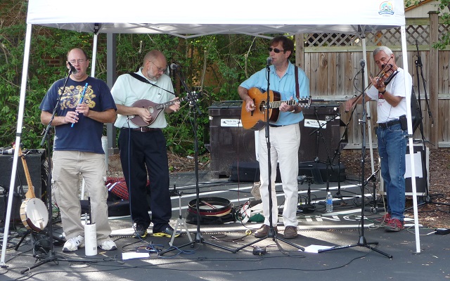 Nathan, Virgil, Richard, and Jeff playing at the Carrboro Music Fest